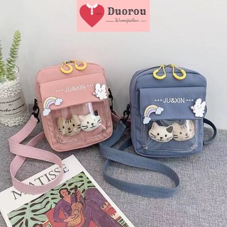 Túi Vải Canvas Đeo Chéo Phong Cách Hàn Quốc Dành Cho Nữ  ĐÁNG YÊU tặng kèm ICON TV044