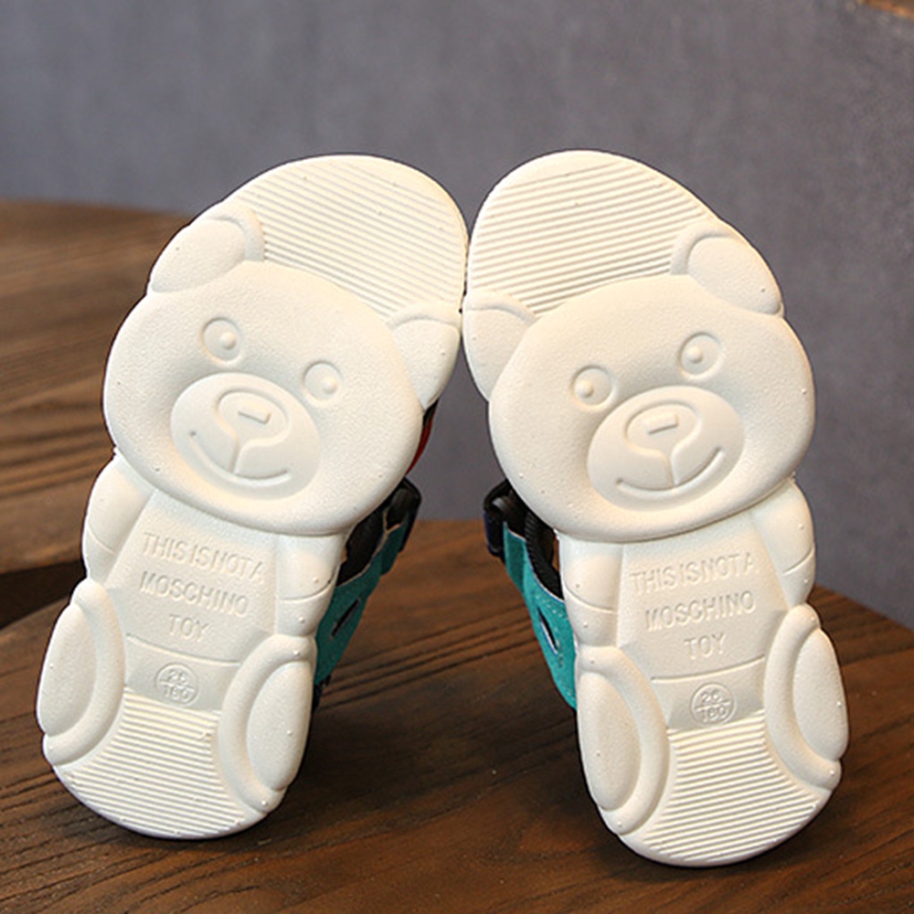 1-6 Years Kids Boys Sandals Infant Toddler Sandals Shoes Comfortable Colorful Leather Velcro Bear Sole Non-slip