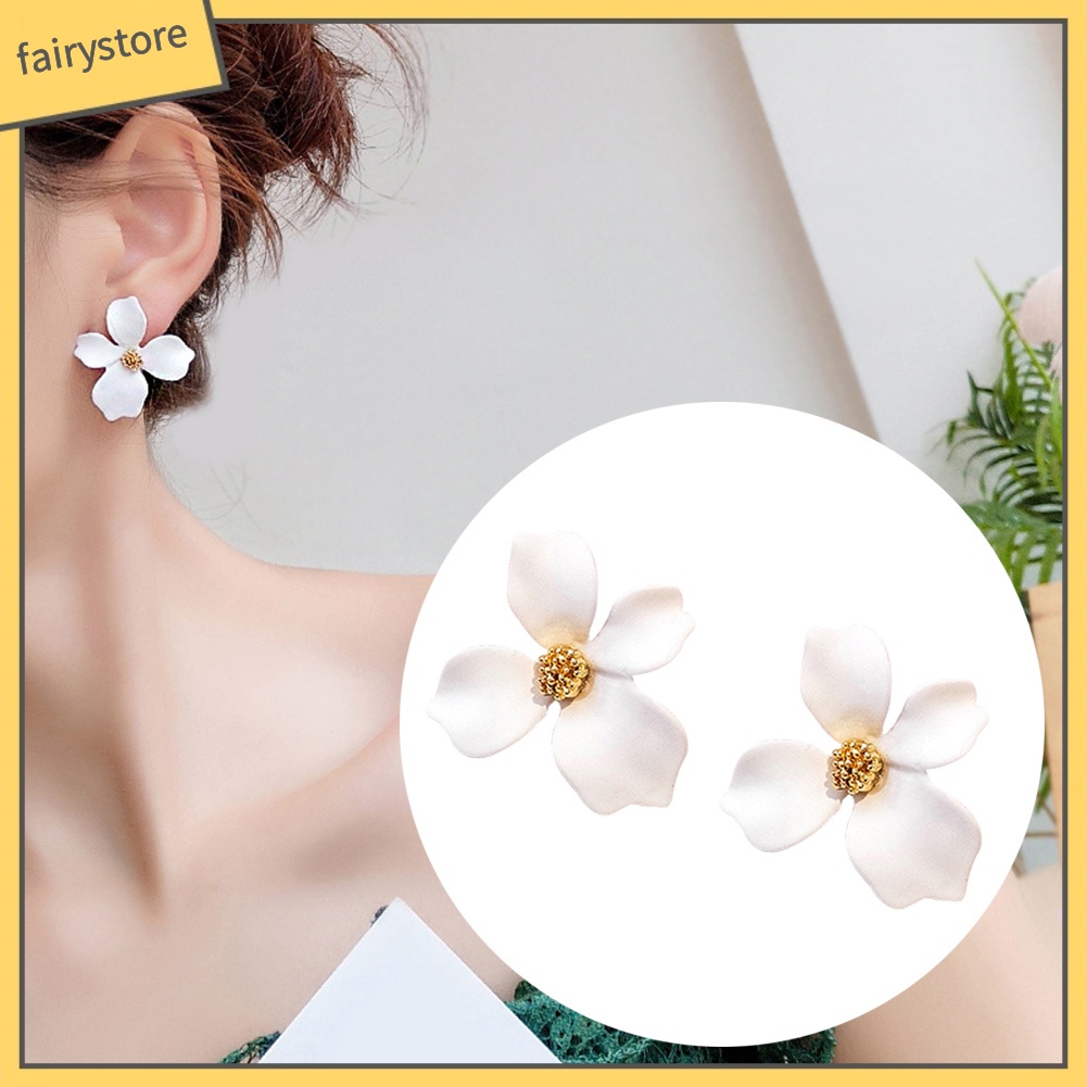 Khuyên Tai Kim Loại Hình Hoa Thời Trang Cho Nữ