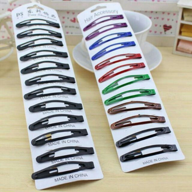 Set 2 kẹp tóc giọt nước nhiều màu(loại 6,5cm)