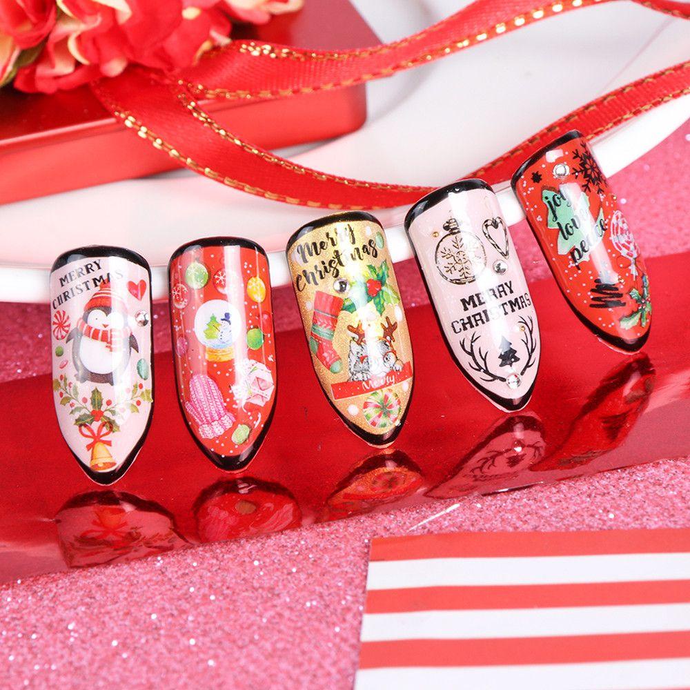 1 Set 11 Loại Sticker Dán Móng Tay 3D Chủ Đề Giáng Sinh