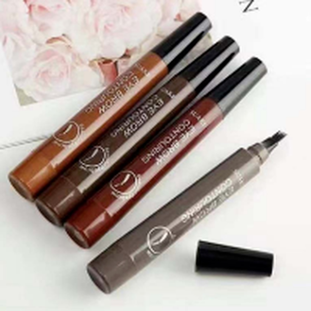 (Hàng Mới Về) Bút Kẻ Lông Mày Dạng Phẩy Sợi Chống Thấm Nước Và Mồ Hôi Lâu Trôi Thiết Kế Đầu Bút Phân Thành 4 Nhánh Tiện Dụng | BigBuy360 - bigbuy360.vn