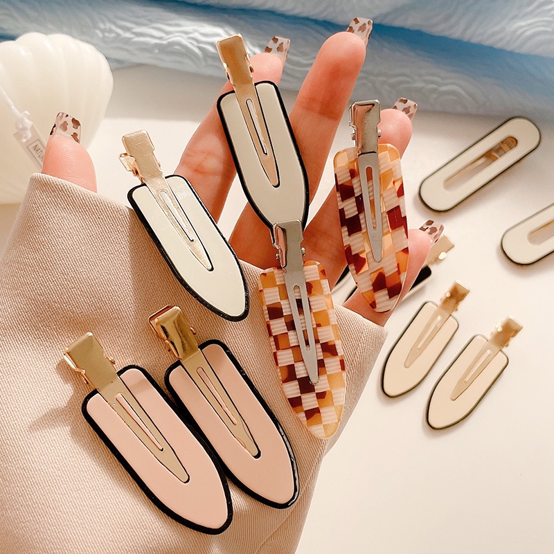 Kẹp tóc mái không đường may thời trang mới (hai mảnh)