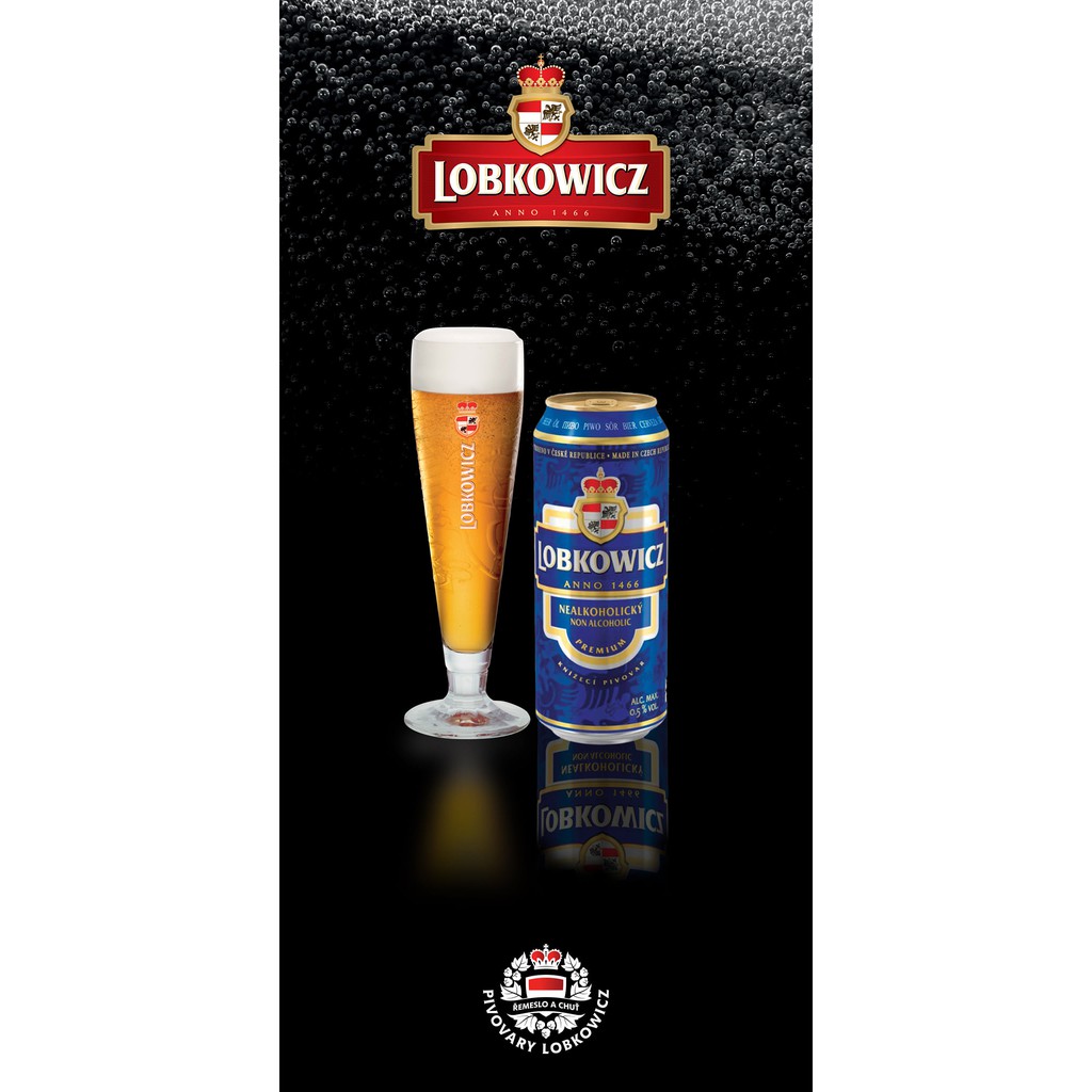 Bia không cồn Lobkowicz non-alcohol - Thương hiệu bia nổi tiếng Tiệp Khắc ( Tốt cho người tập luyện 