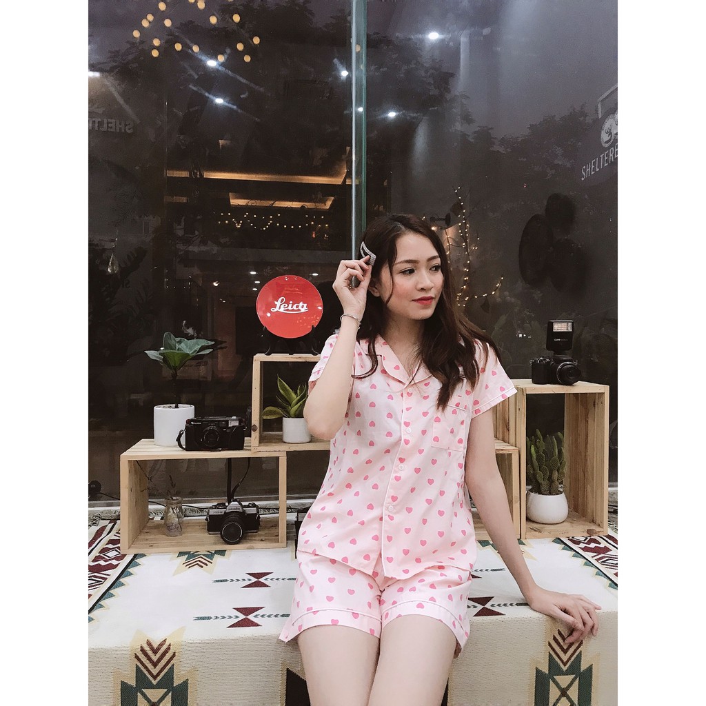 Đồ bộ Pijama hình trái tim JANE chất thô Hàn P4 | BigBuy360 - bigbuy360.vn