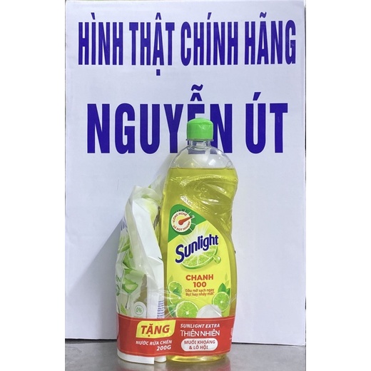 nước rữa chén sunlight 750g tặng kèm