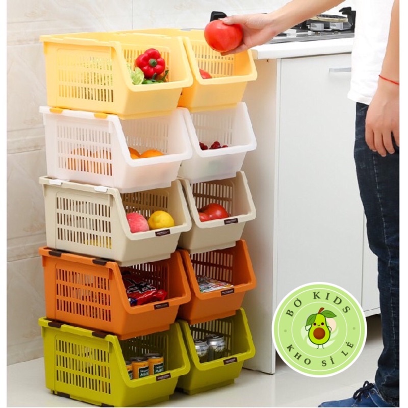 Combo 3 Kệ xếp tầng đa năng Việt Nhật (5569) đựng đồ tiết kiệm không gian chất liệu nhựa bền đẹp,tiện lợi