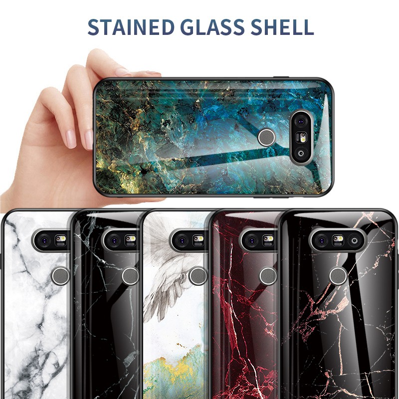LG G5 G6 G7 G8 Thin G9 V60 Tempered Glass Phone Case Hard Cover