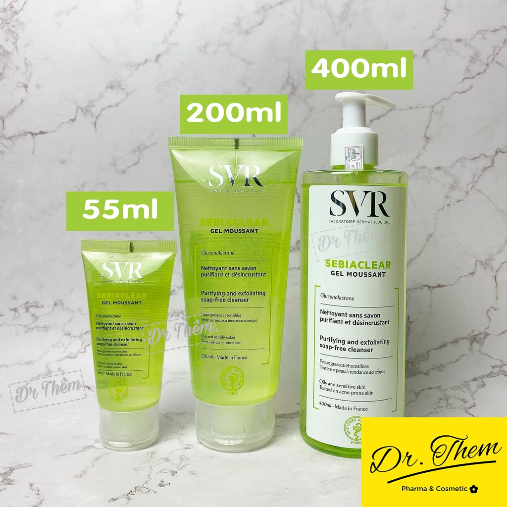 Sữa Rửa Mặt SVR Cho Da Dầu Mụn - SVR Sebiaclear Gel Moussant 55ml-200ml-400ml Loại Bỏ Tế Bào Da Chết SRM | BigBuy360 - bigbuy360.vn