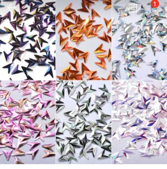 Set 6 hủ Trang trí móng hình mũi tên