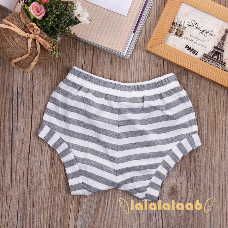 Quần Short Vải Cotton Phối Hoạ Tiết Kẻ Sọc Cho Bé