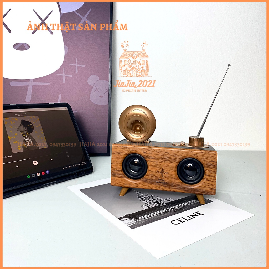 Loa bluetooth Apollo B6 Super Bass - Loa bluetooh phong cách cổ điển retro trang trí nhà, quán cafe, nhà hàng