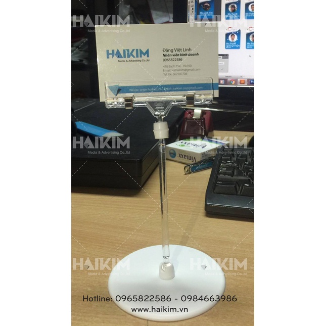 Chân đế nhựa TQ, Kẹp để bàn, chân đế kẹp hình in, wobbler để bàn - MÀU TRONG SUỐT - ĐỦ KÍCH THƯỚC - CDTQ