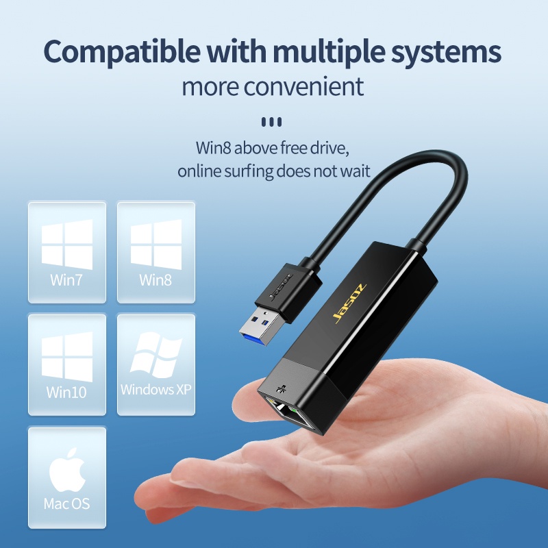 Bộ Chuyển Đổi Mạng USB 3.0 Sang RJ45 Gigabit Ethernet RJ45 JASOZ F103 - Hàng chính hãng - Bảo hành 18 tháng