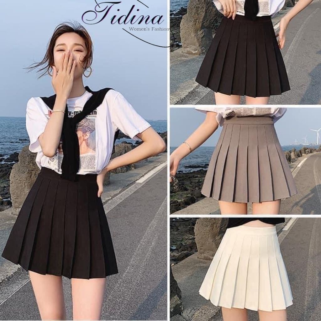 Chân Váy Xếp Ly TIDINA chân váy Tennis ngắn thời trang nữ Hàn Quốc chân váy lưng cao xòe kiểu xếp ly ngắn | BigBuy360 - bigbuy360.vn