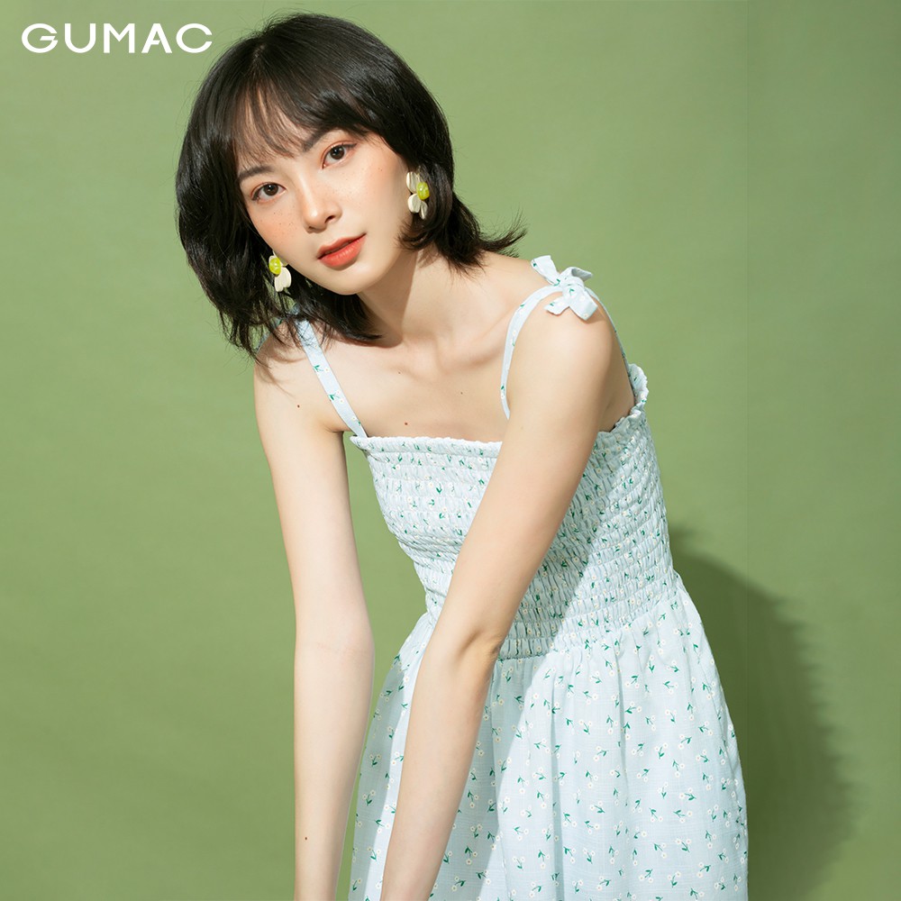 [Mã MABR07062 giảm 8% tối đa 50K đơn từ 249K] Đầm nữ 2 dây nhún thun GUMAC dễ thương đủ màu đủ size DB1185 | BigBuy360 - bigbuy360.vn