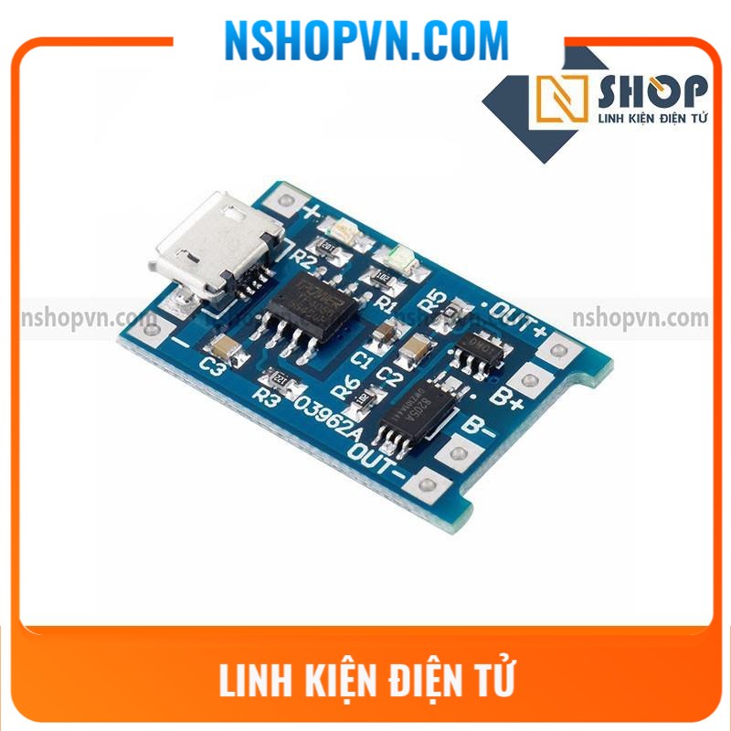 Mạch sạc pin TP4056 có IC bảo vệ cổng micro