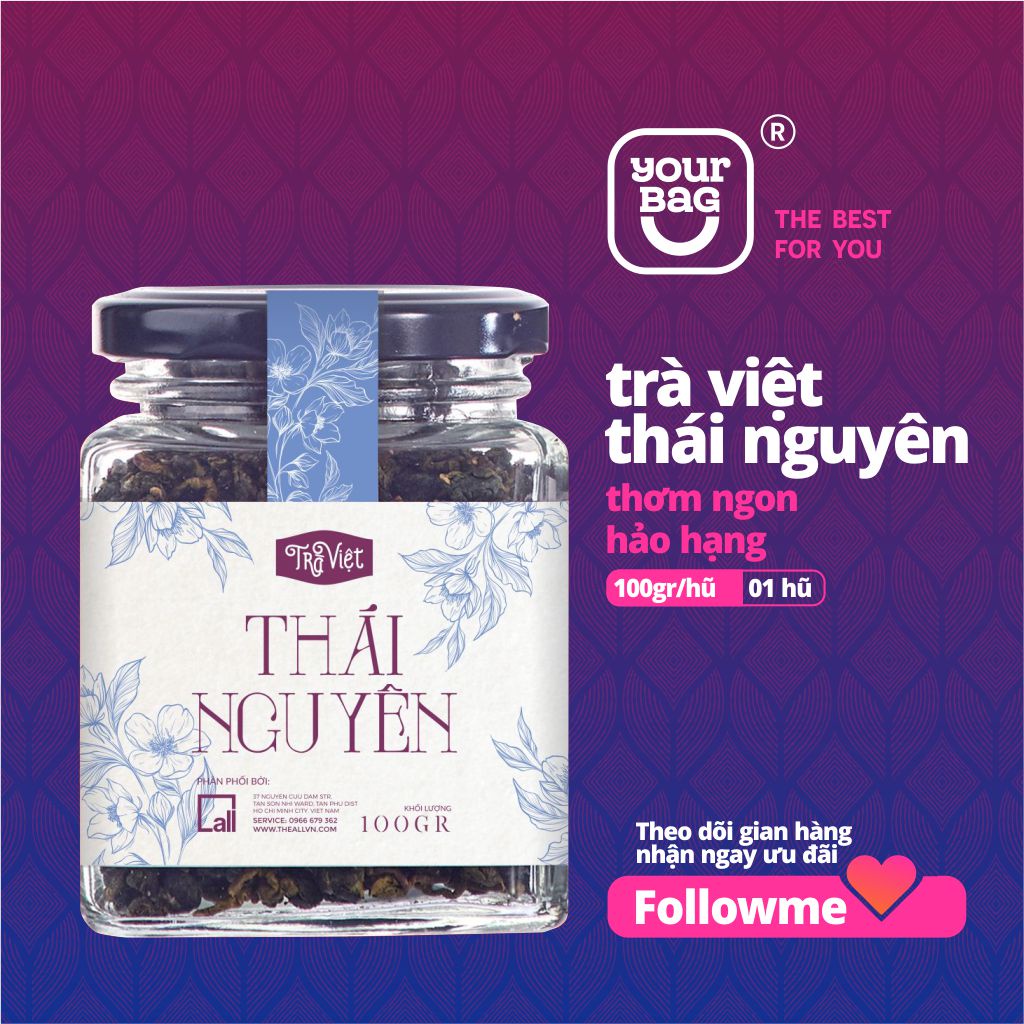 Trà Thái Nguyên (100gr x 01 Hũ) Hương thơm cốm đặc trưng, Sản vật Thái Nguyên - yourbag