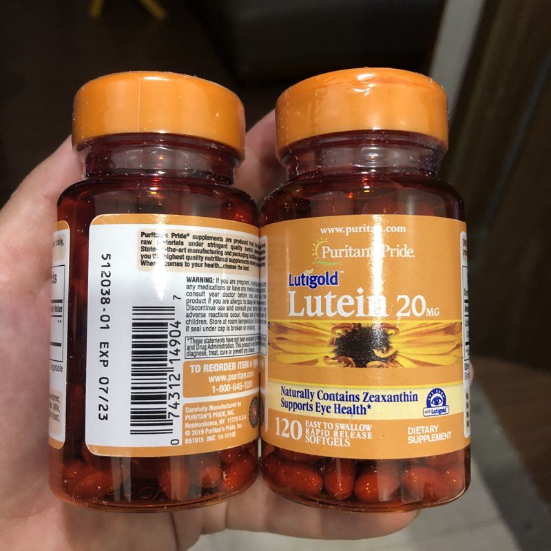 Viên uống bổ mắt Lutein 20mg, giảm nhức mỏi mắt, tăng cường thị lực Puritan's pride