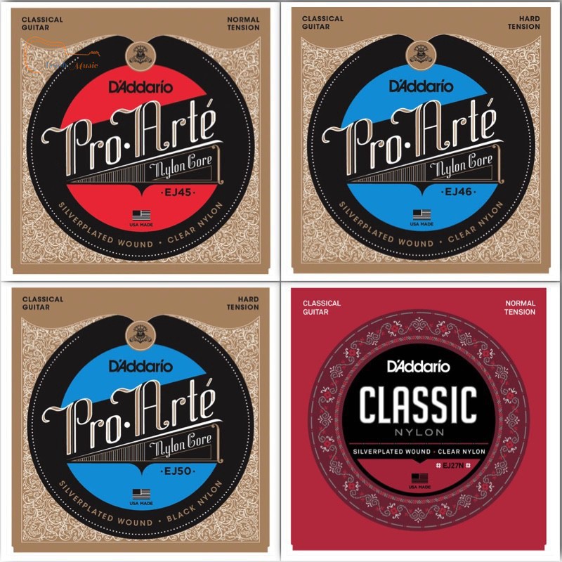 Dây Đàn Ghi Ta D'ADDARIO J45 J46 Ej27N Ej49 Chất Liệu Nylon Phong Cách Cổ Điển