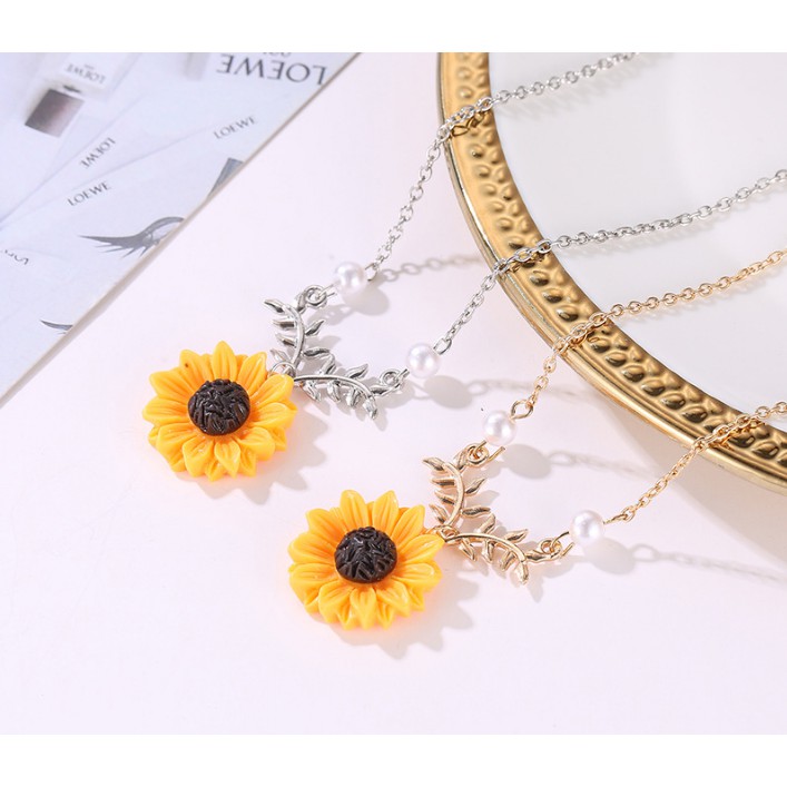 [Dy01] Dây chuyền thời trang mặt hoa hướng dương cá tính