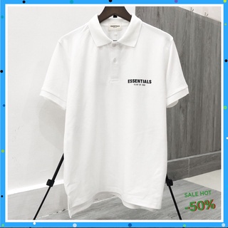 Áo Thun polo Nam nữ unisex tay lỡ ESSEN TIALS jinx_unisex, áo phông polo nữ nam form rộng chất cotton AT7 100%
