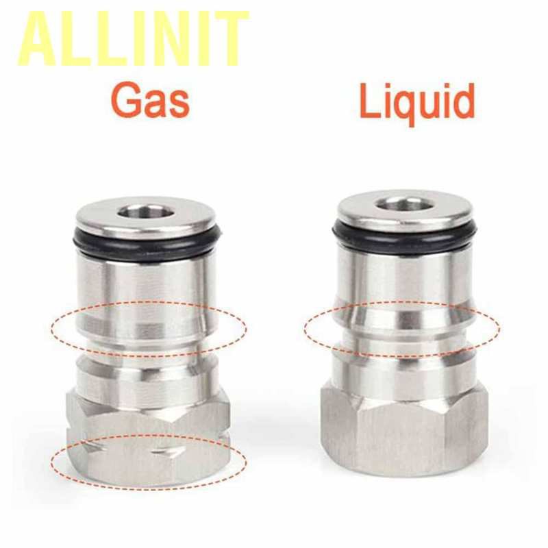 Allinit 304 Stainless Steel Homebrew Keg Ball Lock Post Connector Adapter 9/16in‑18 Brewing Accessory