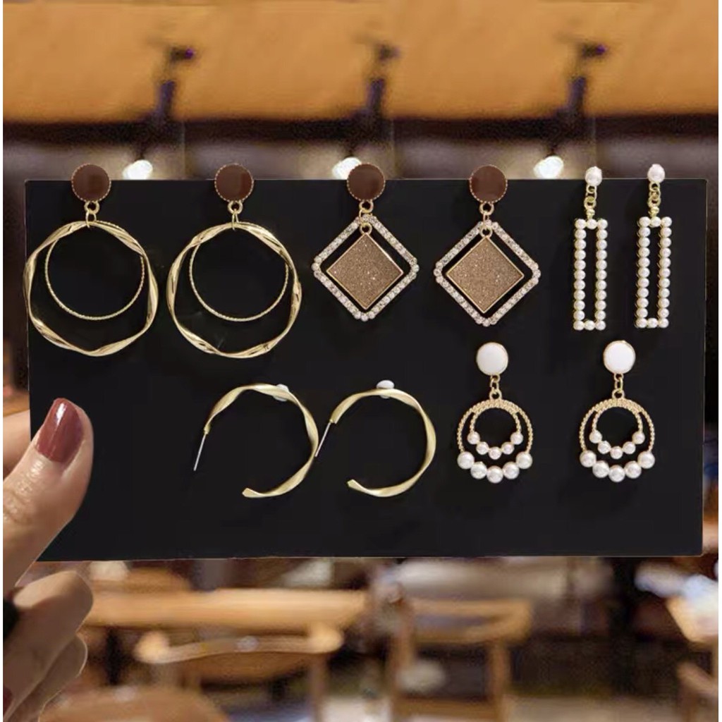 Set 5 bộ hoa tai thời trang ( Cổ điển）