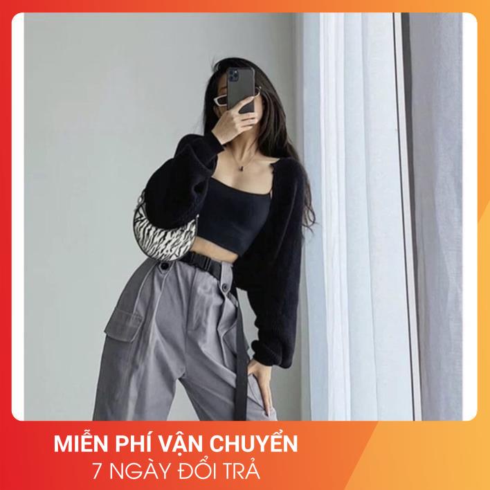 Set Áo 2 Dây Kèm Áo Tay Bồng Len Tăm Mịn [FREESHIP] Set áo món 24 April Nũ siêu HOT | BigBuy360 - bigbuy360.vn