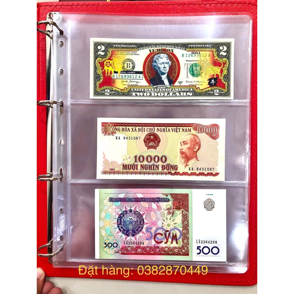 Bìa Album Đựng - Bảo Quản Tiền Giấy, Tiền Xu, Tem Sưu Tầm Chính Hãng PCCB Đài Loan( Hình Thật)