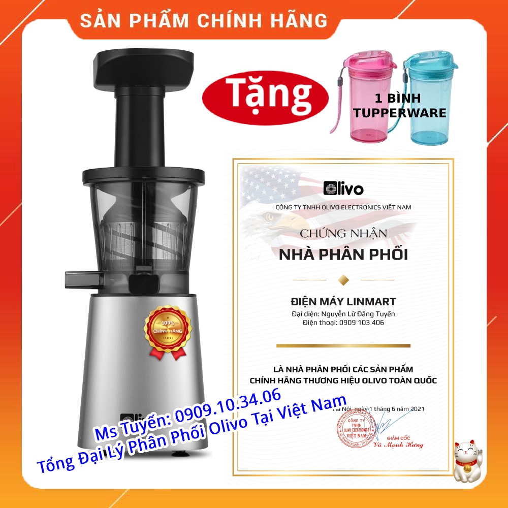 [CHÍNH HÃNG] Máy Ép Chậm Olivo SJ210 - Thương hiệu Mỹ - Ép Trái Cây, Rau Cải không lo kẹt Bã, Dễ Vệ Sinh