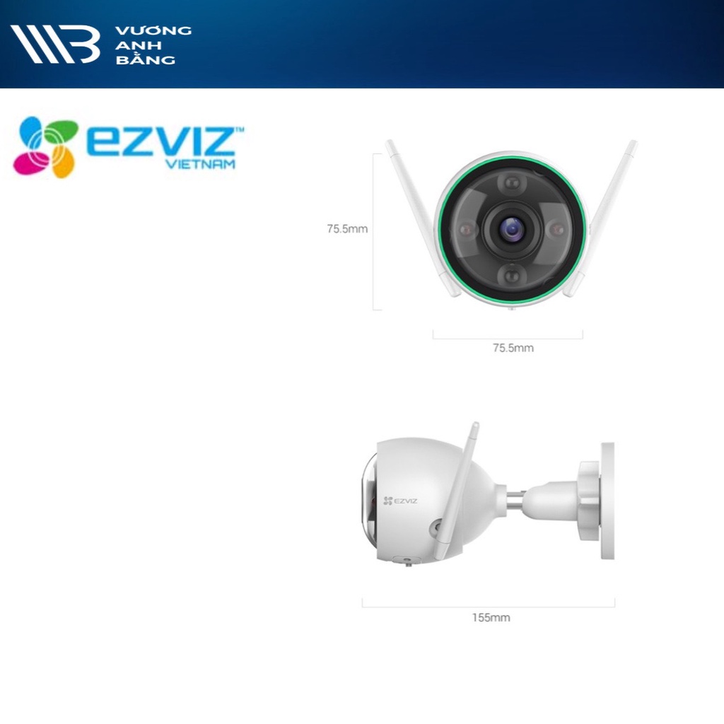 Camera IP Wifi HIK EZVIZ CS-C3N 1080P Thân (Có màu ban đêm)- Hàng Chính Hãng