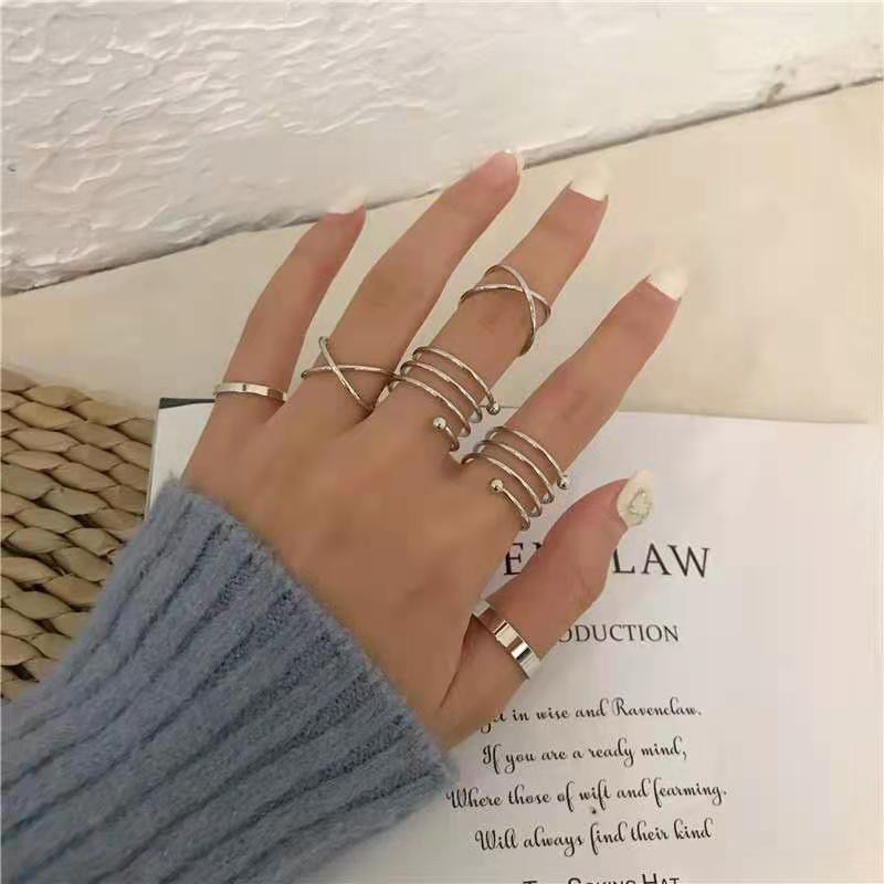 Nhẫn Đeo Tay Kim Loại Phong Cách Hàn Quốc Cho Nữ