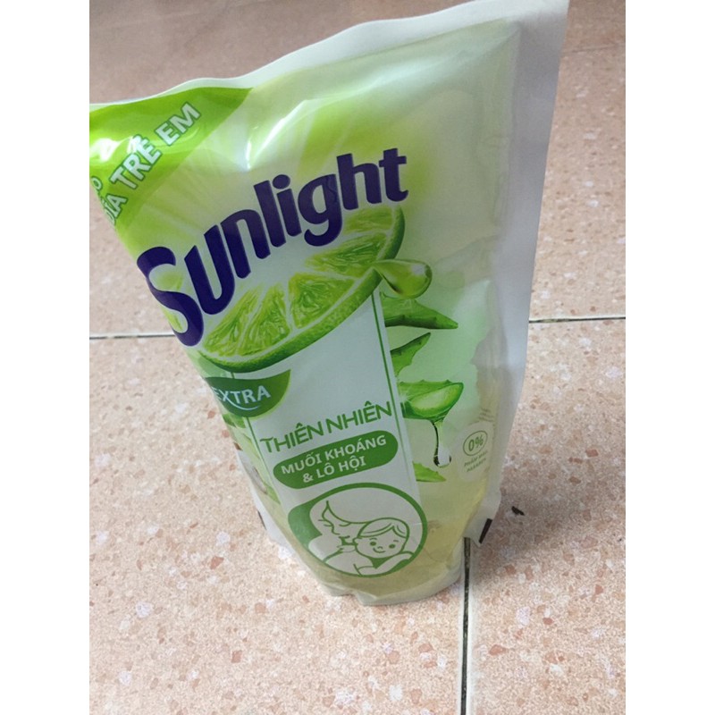 sỉ combo 5 túi nước rửa chén sunlight EXTRA thiên nhiên muối khoáng và lô hội với chiết xuất chang 550g