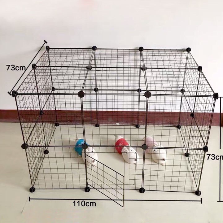 10 Miếng Lưới Sắt Làm Hàng Rào Quây Chuồng Chó Mèo Thú Cưng Lắp Ghép Đa Năng Tặng Kèm Phụ Kiện Lắp Ráp