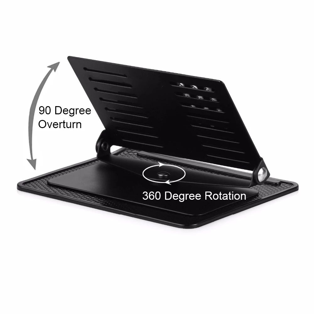 Tấm Lót Silicon Chống Trượt Có Thể Điều Chỉnh Xoay 360 Độ Màu Đen Gắn Bảng Điều Khiển Cho Xe Hơi