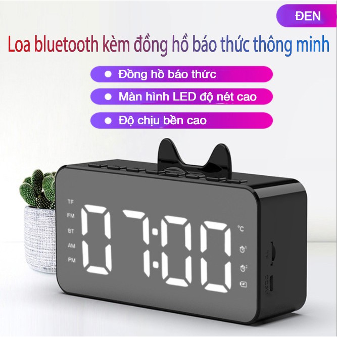 Loa Bluetooth tích hợp đồng hồ báo thức và FM Hoco HK7 dung lượng pin 2000mAh, có đèn LED thông minh tiện ích