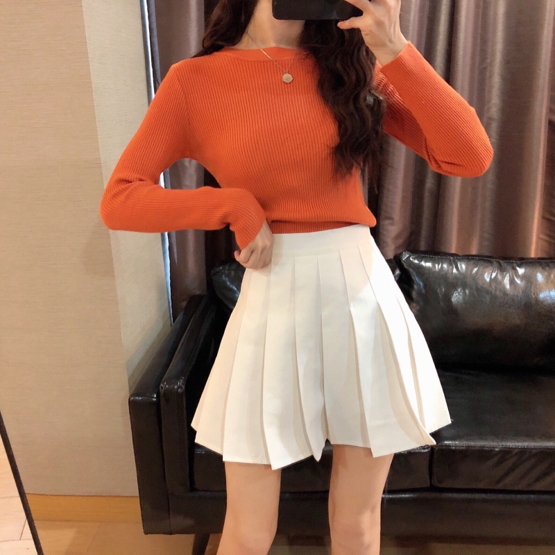 Áo ZHELIHANGFEI dệt kim tay dài dáng ôm thời trang cho nữ tùy chọn màu sắc