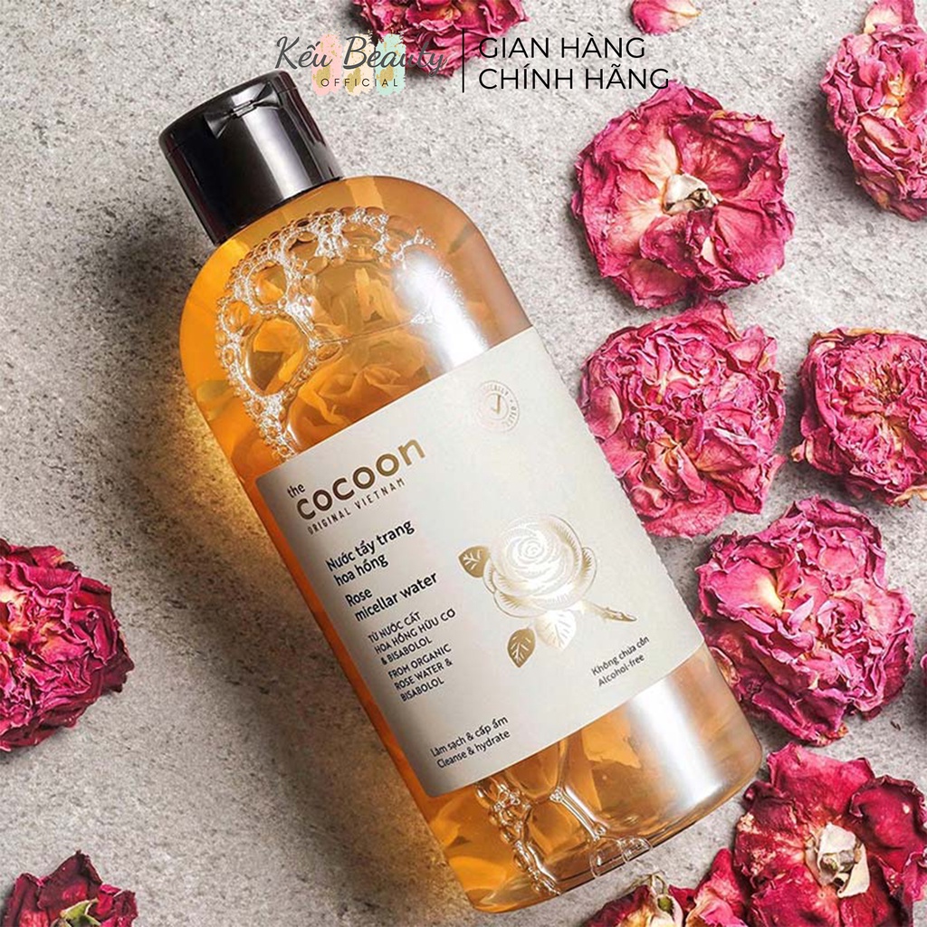 Nước tẩy trang hoa hồng hữu cơ Cocoon Rose Micellar Water làm sạch và cấp ẩm da mặt 500ml