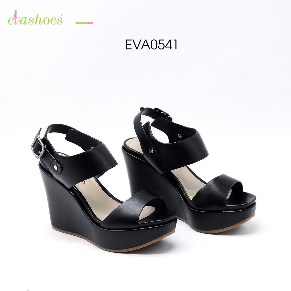 Sandal Đế Xuồng Quai Ngang Da Tổng Hợp 12cm Evashoes -EVA0541