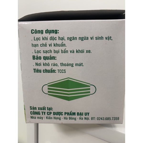 Hộp 50 chiếc khẩu trang 4 lớp Đại Uy
