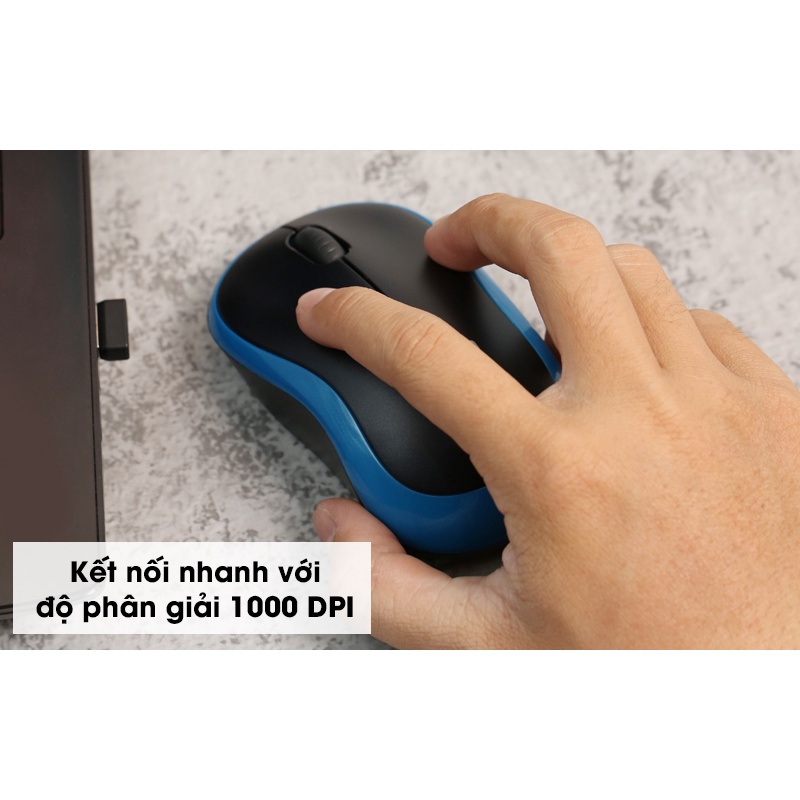 Chuột Logitech M185 không dây 1.000dpi - Bảo hành 3 năm chính hãng