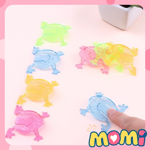 Đồ chơi con ếch bật nhảy bằng nhựa trong suốt thao tác bằng ngón tay cho bé.