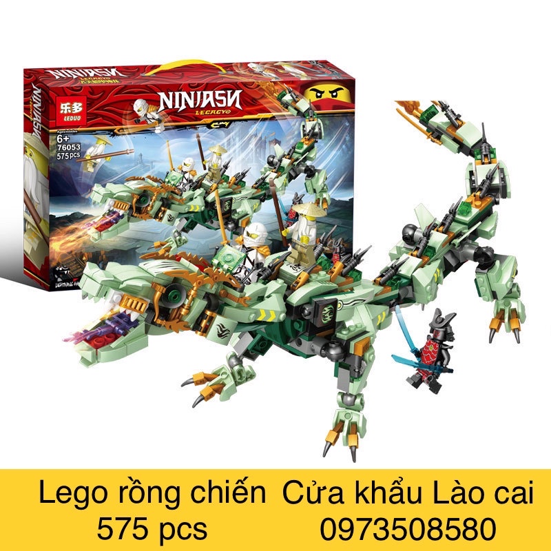 Lego rồng 575pcs- Lego Ninjago Rồng xanh sấm sét huyền thoại của Zane-Lego con trai