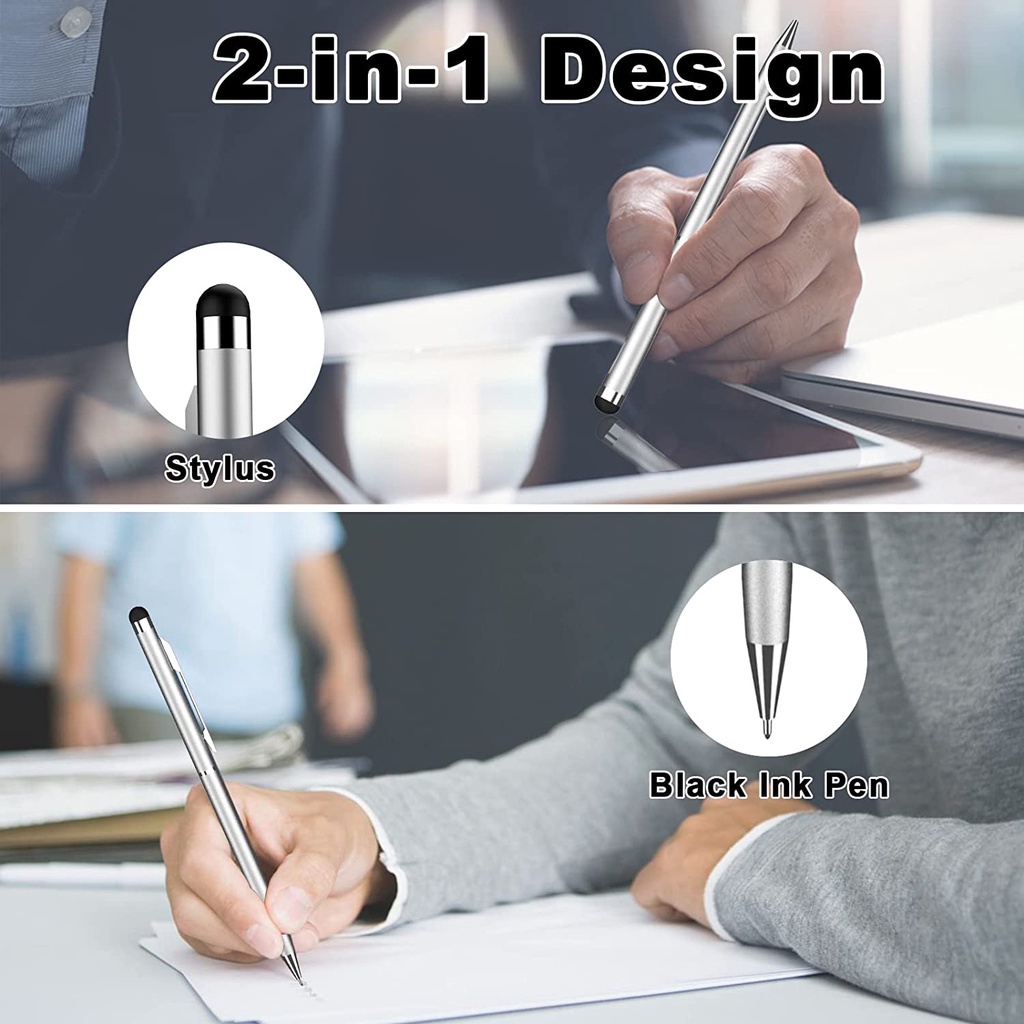 Set 1 / 10 Bút Cảm Ứng Điện Dung Mini Bằng Kim Loại Đa Năng Màu Sắc Ngẫu Nhiên 2 Trong 1