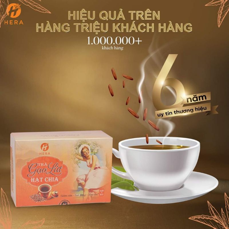 Trà giảm cân gạo lứt hạt chia Hera
