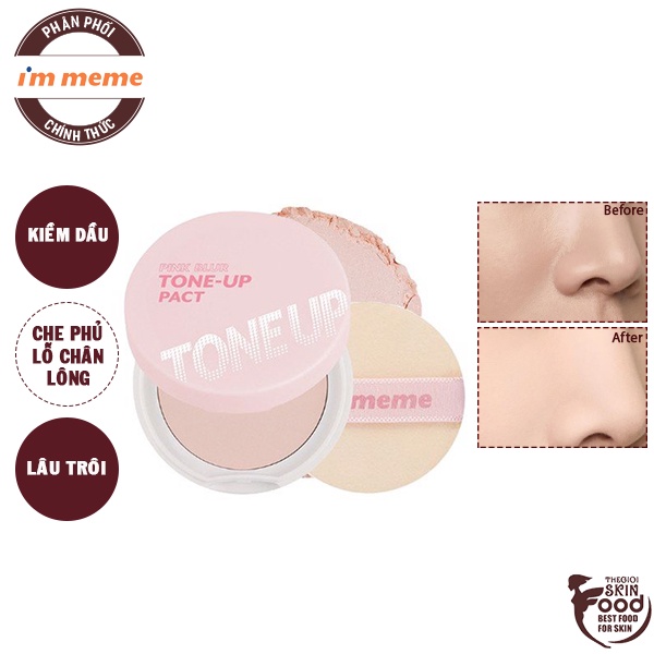Phấn Phủ Dạng Nén Che Phủ, Kiềm Dầu, Nâng Tông Da Hiệu Qủa I'm Meme Pink Blur Tone-Up Pact 10g