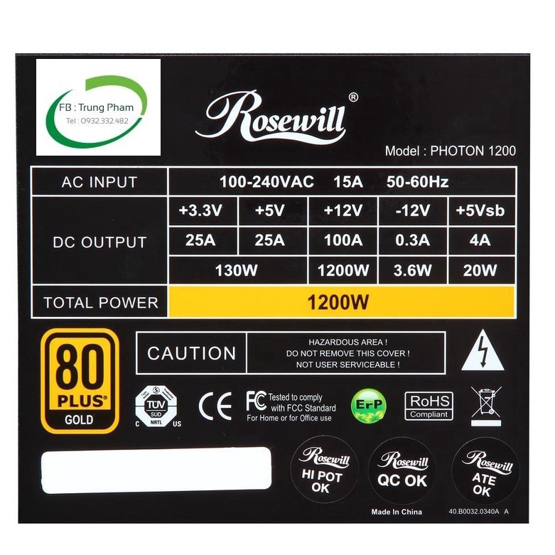 Dây modular cao cấp cho nguồn máy tính Rosewill