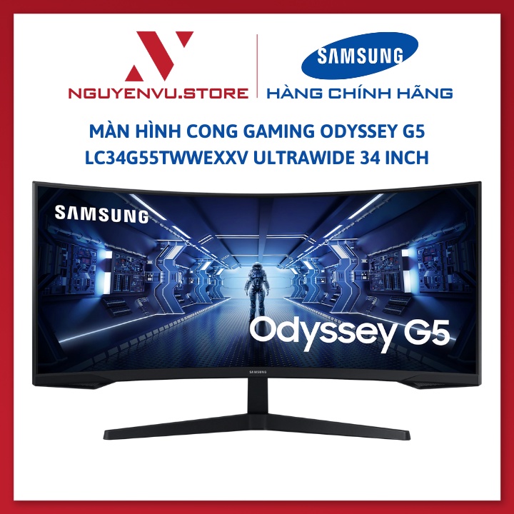Màn hình cong Gaming Samsung Odyssey G5 LC34G55TWWEXXV Ultrawide 34 Inch (WQHD/VA/165Hz/1ms) - LC34G55 - Hàng chính hãng