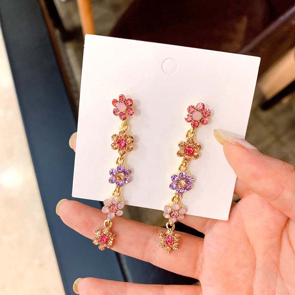 Bông tai hình hoa nhiều màu sắc quà tặng cho nữ